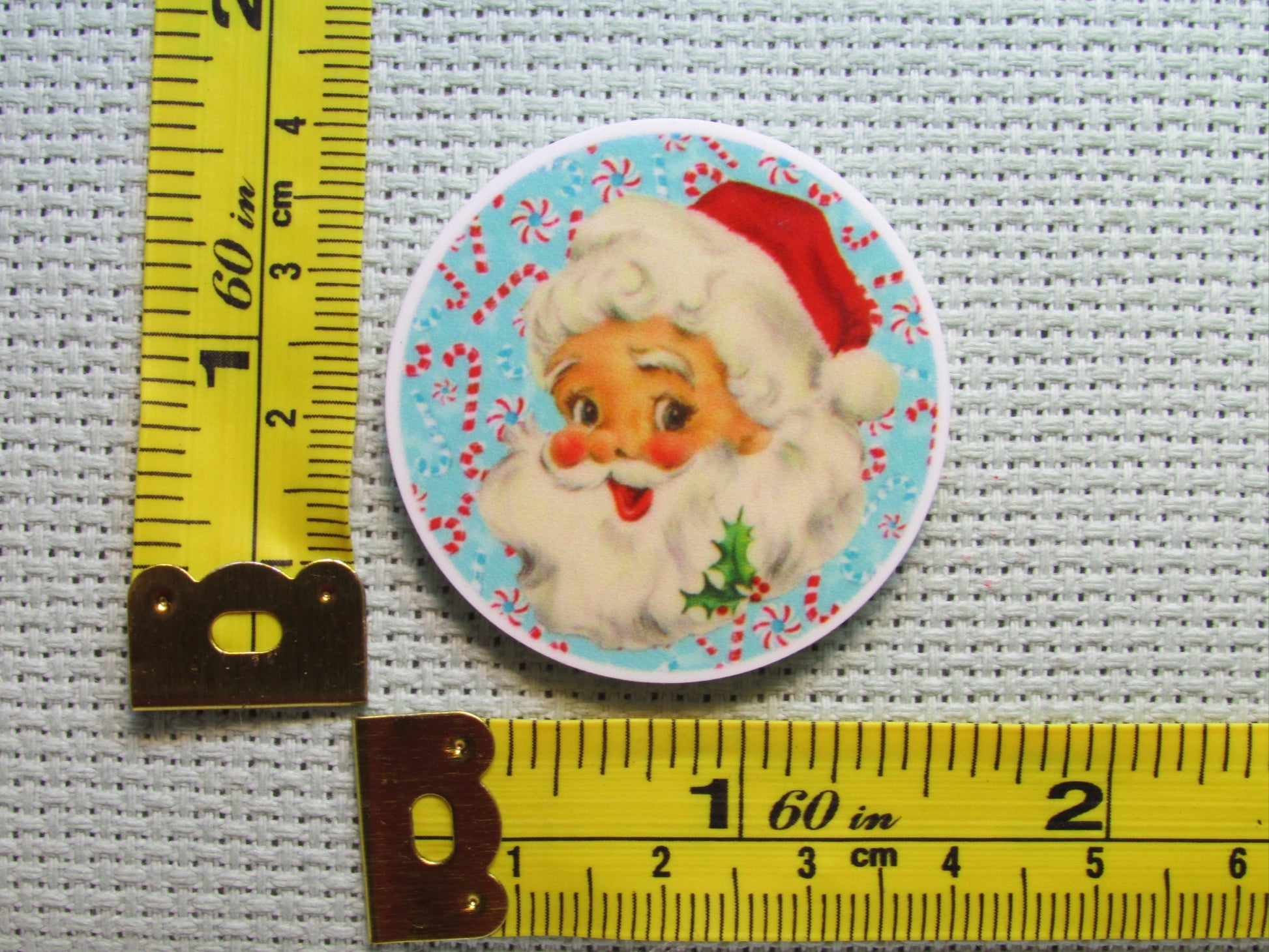 Third view of the Santa with Candy Canes Needle Minder