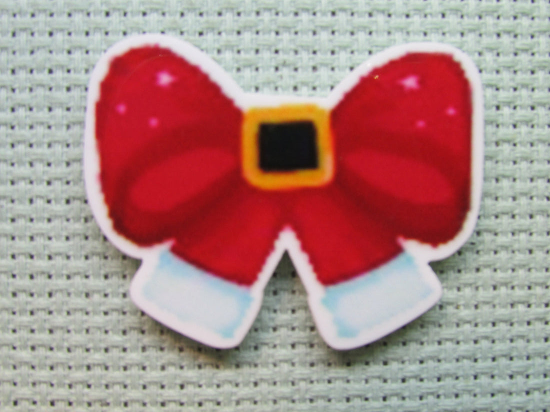 First view of the Red Santa Christmas Bow Needle Minder