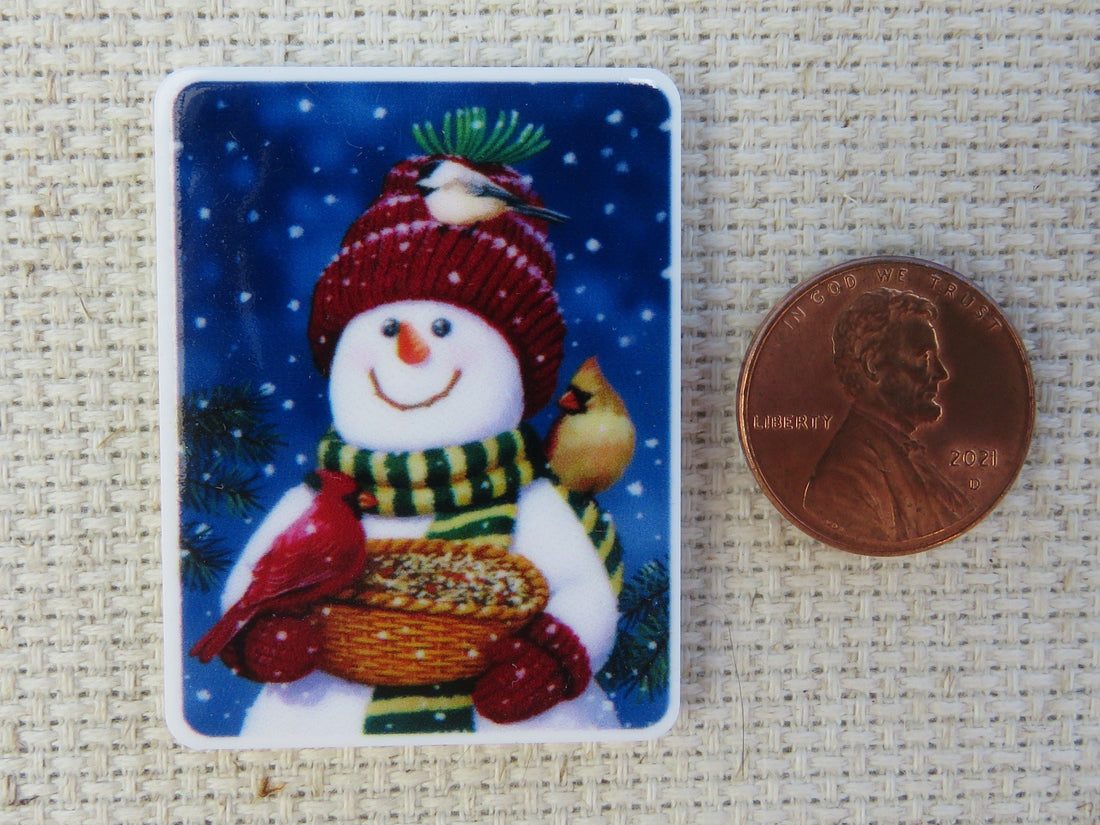 First view of Bird Loving Snowman Needle Minder.
