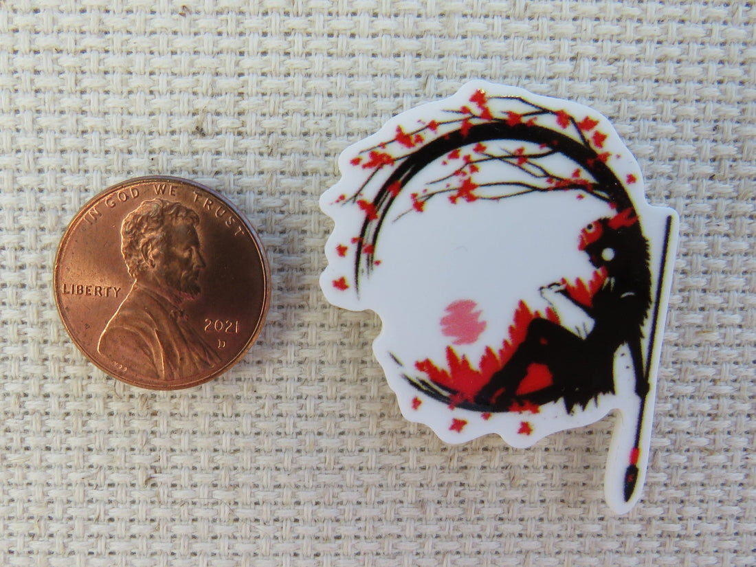 First view of A Hunting Fairy Sitting in a Moon Tree Needle Minder.