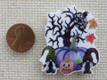 Second view of Purple Pumpkin Gnomes Needle Minder.