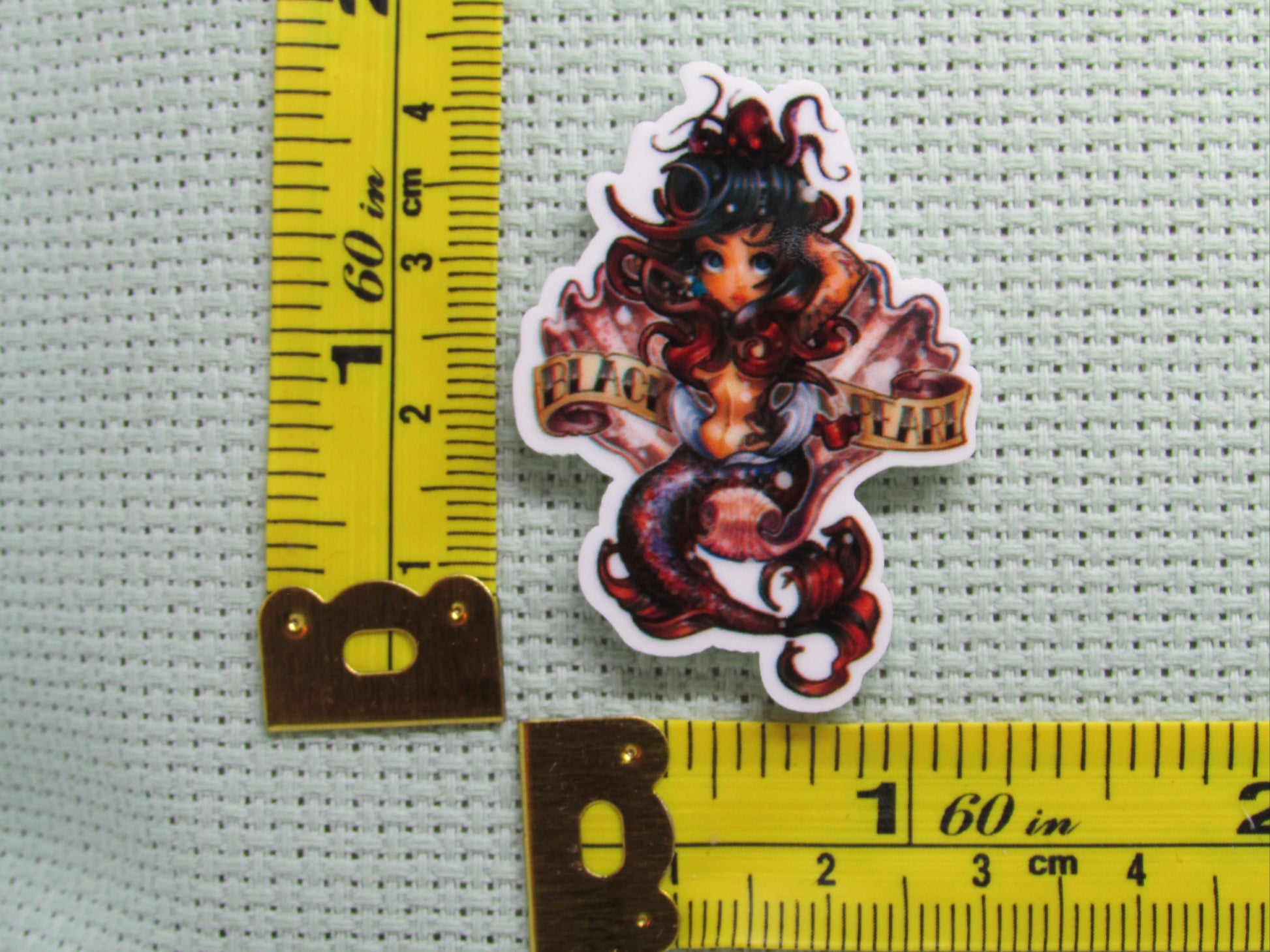 Third view of the Black Pearl Mermaid Needle Minder