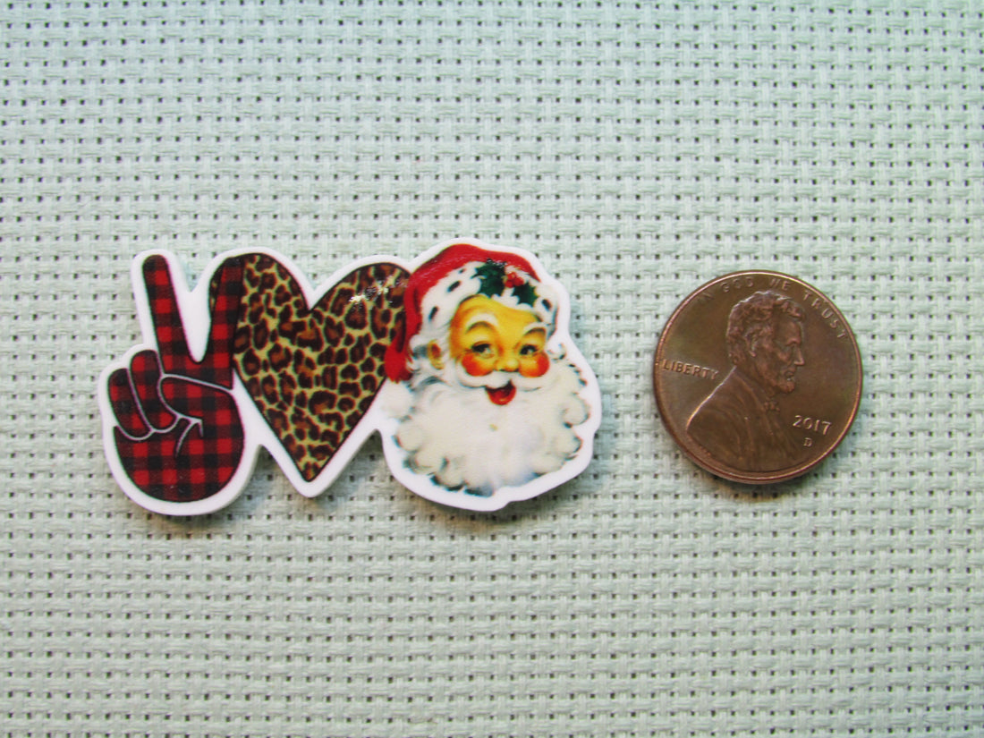 First view of the Peace Love Santa Needle Minder
