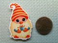 Second view of the Cute Candy Cane Gift Giving Gnome Needle Minder