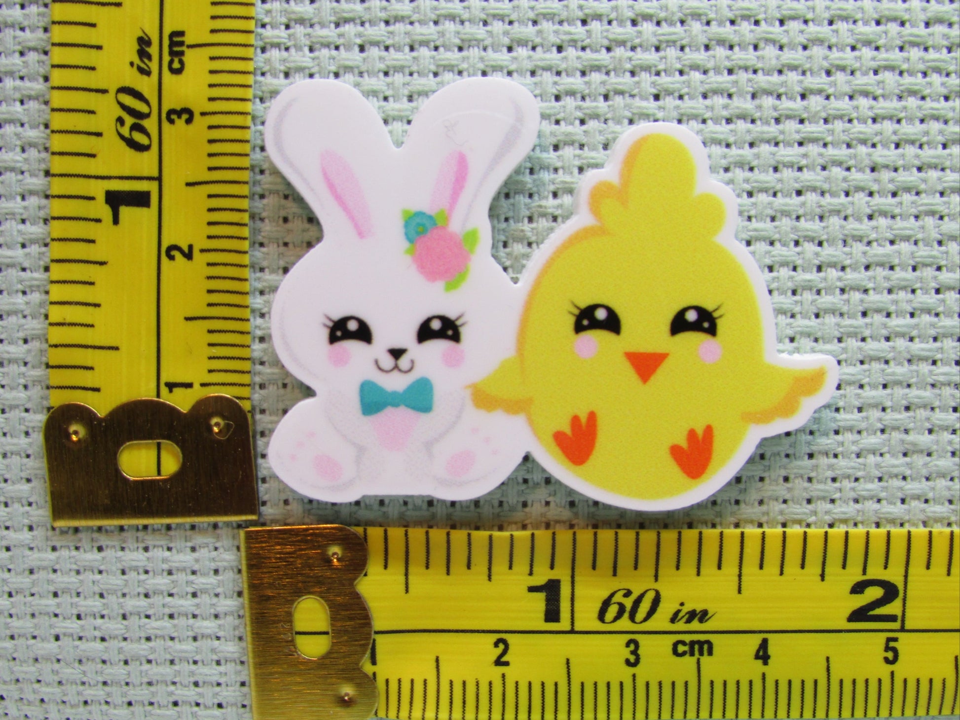 Third view of the Easter Bunny and Chick Needle Minder