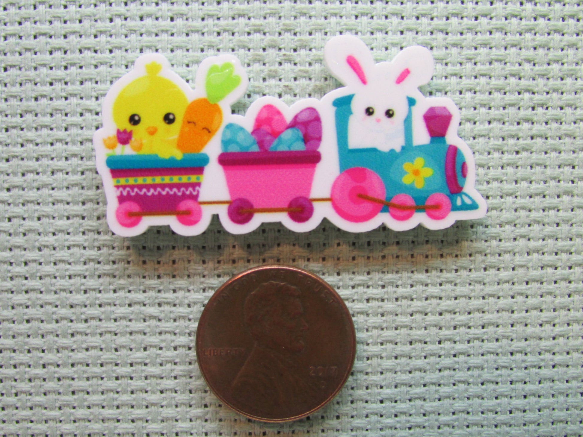 Second view of the Easter Train Needle Minder