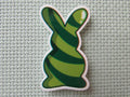 First view of the Green Swirl Bunny Needle Minder