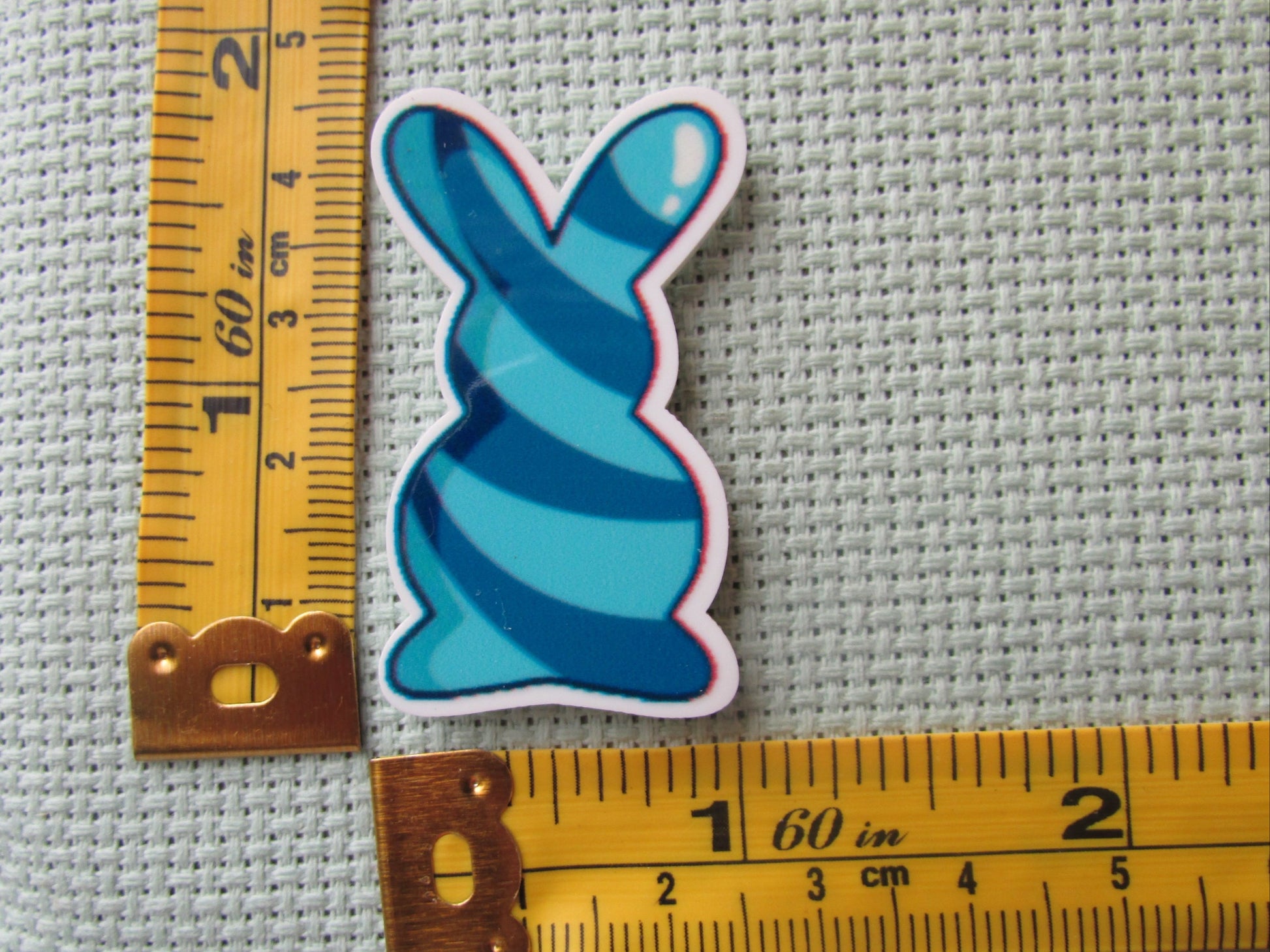 Third view of the Light Blue Bunny Needle Minder