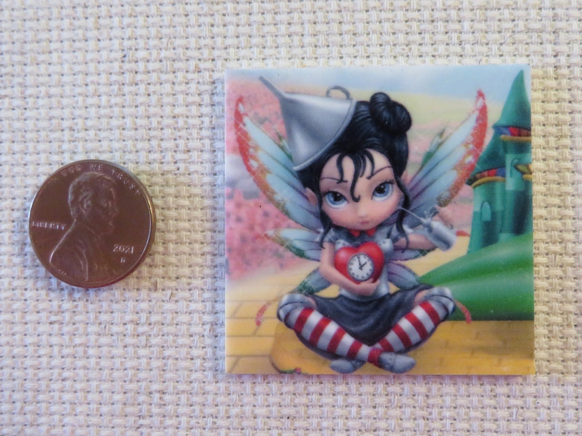 Second view of Fairy Tin Man Needle Minder.