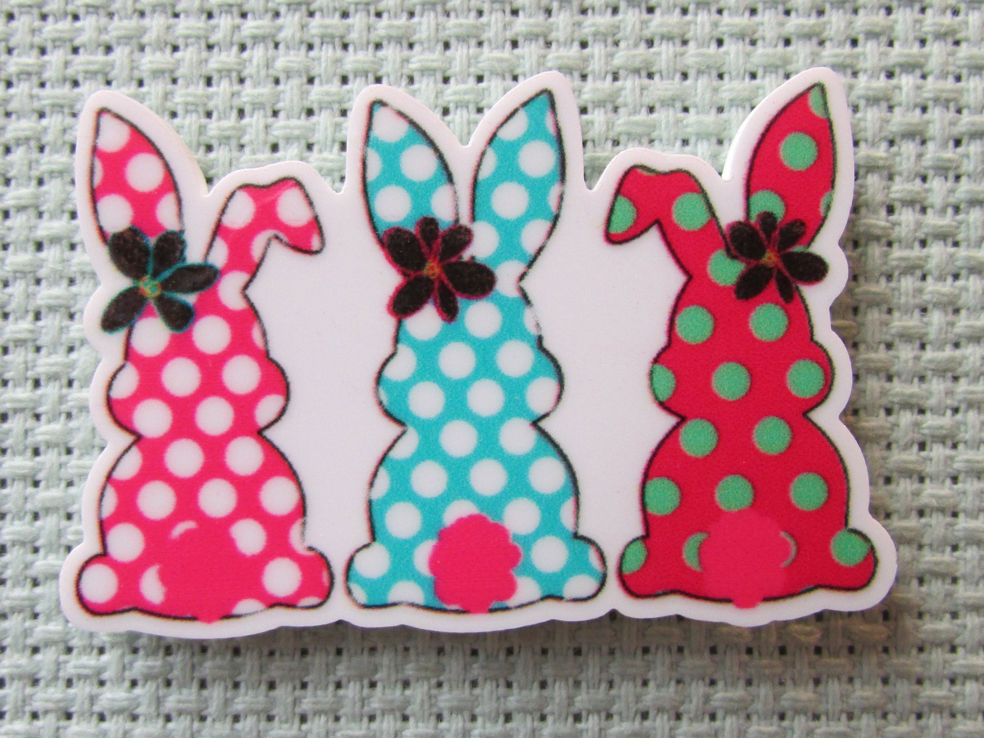 First view of the A Trio of Polka Dot Easter Bunnies Needle Minder