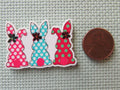 Second view of the A Trio of Polka Dot Easter Bunnies Needle Minder