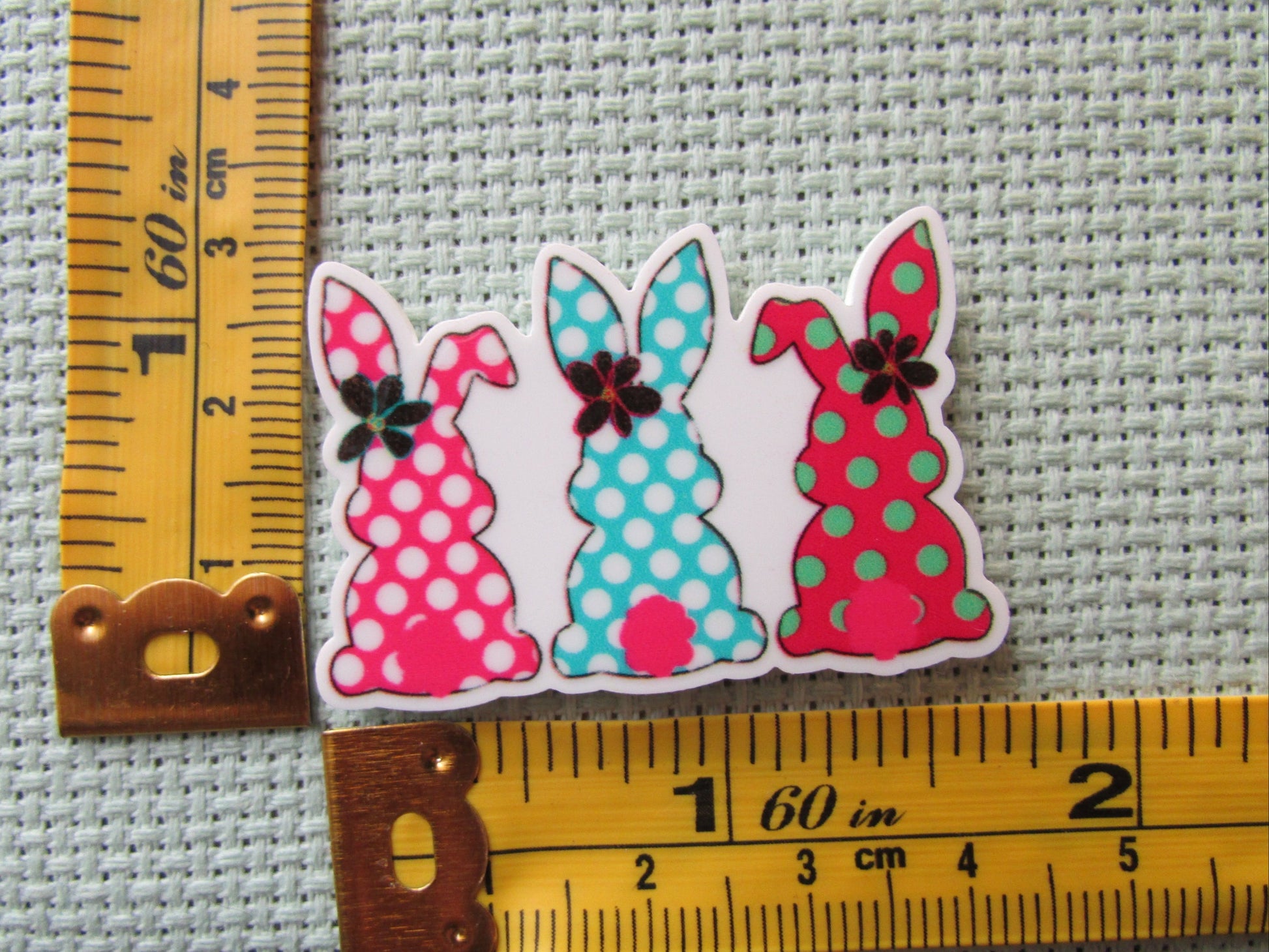 Third view of the A Trio of Polka Dot Easter Bunnies Needle Minder