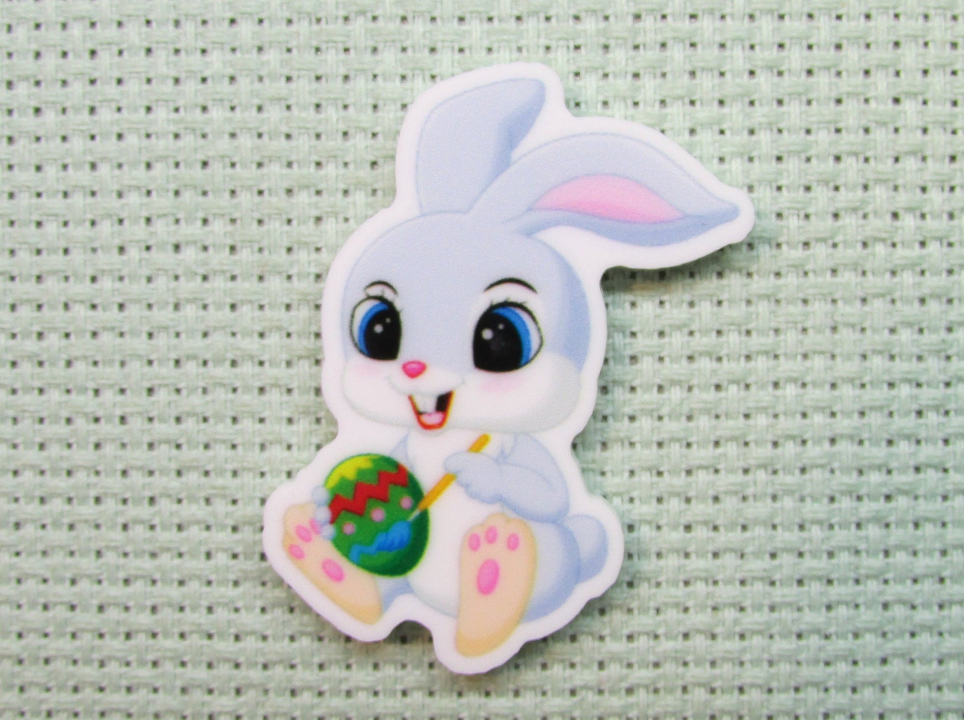 First view of the Cute Bunny Painting an Easter Egg Needle Minder