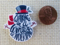 Second view of Walking In A Winter Wonderland Snowman Needle Minder.