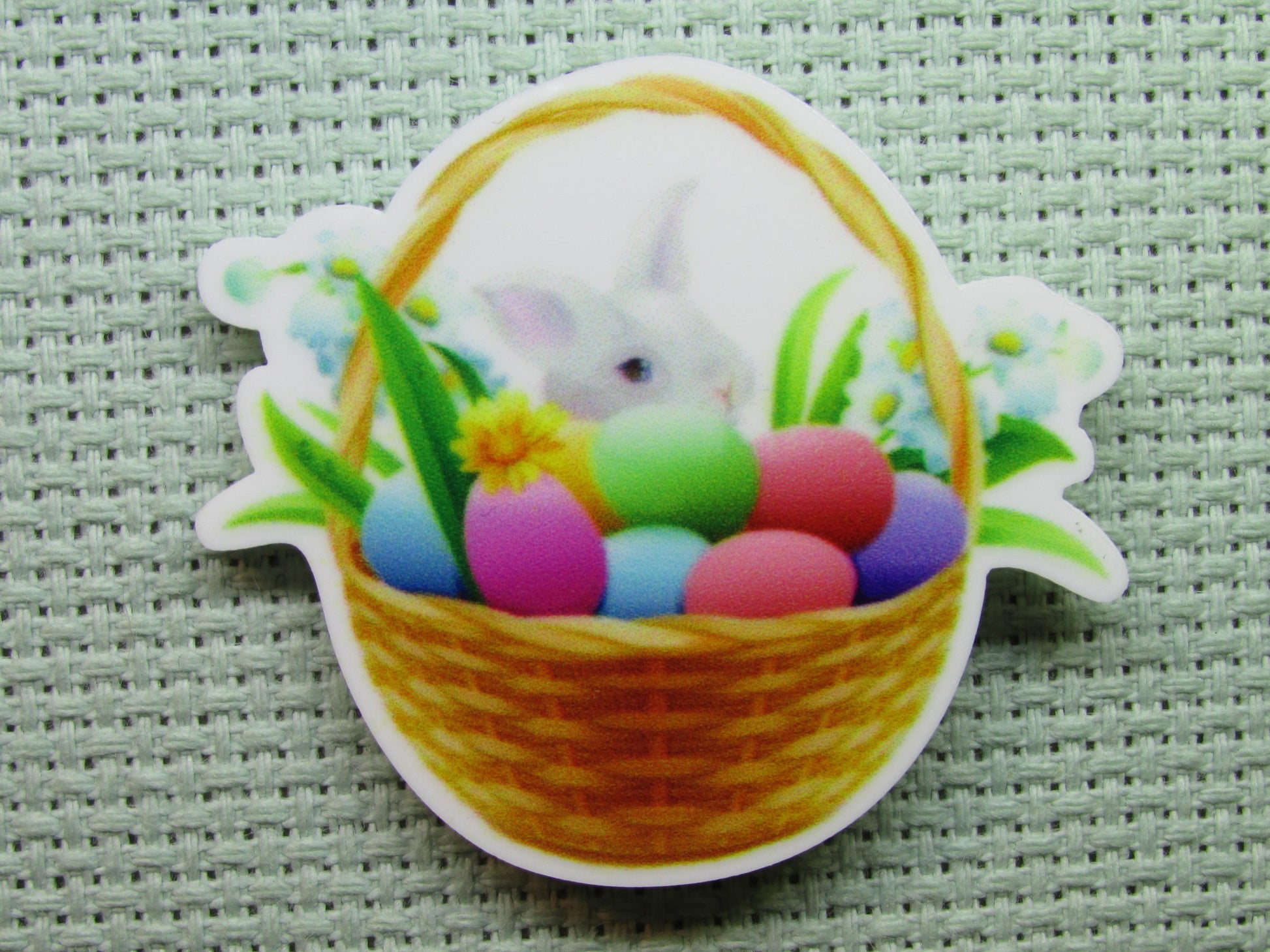 First view of the Easter Bunny Basket Needle Minder