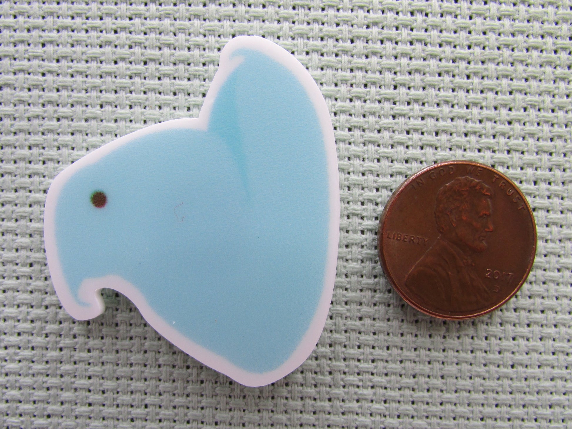 Second view of the Blue Marshmallow Chick Needle Minder