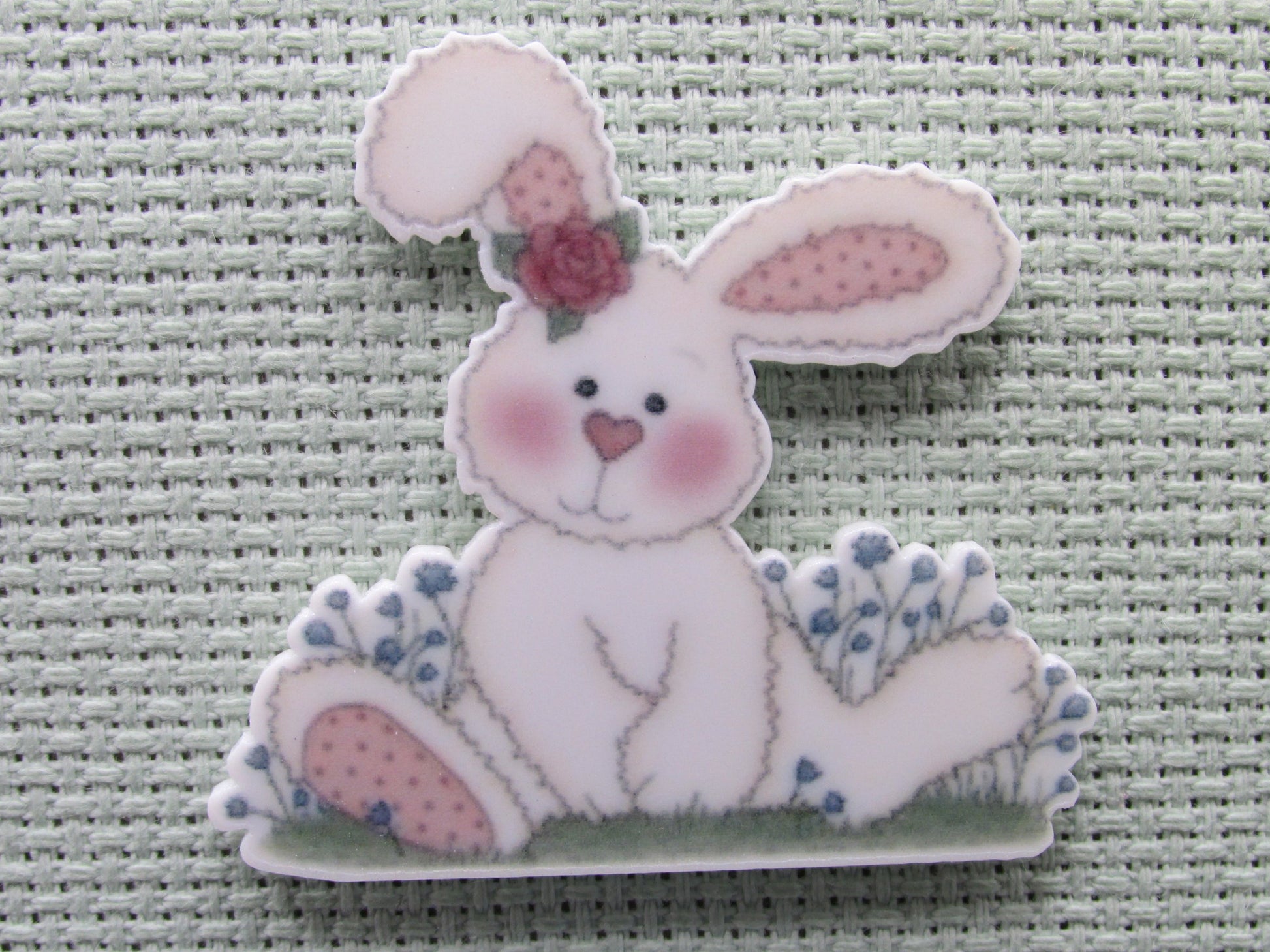 First view of the Cute Bunny Sitting in Flowers Needle Minder