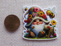 Second view of Pink Flower Gnome Needle Minder.