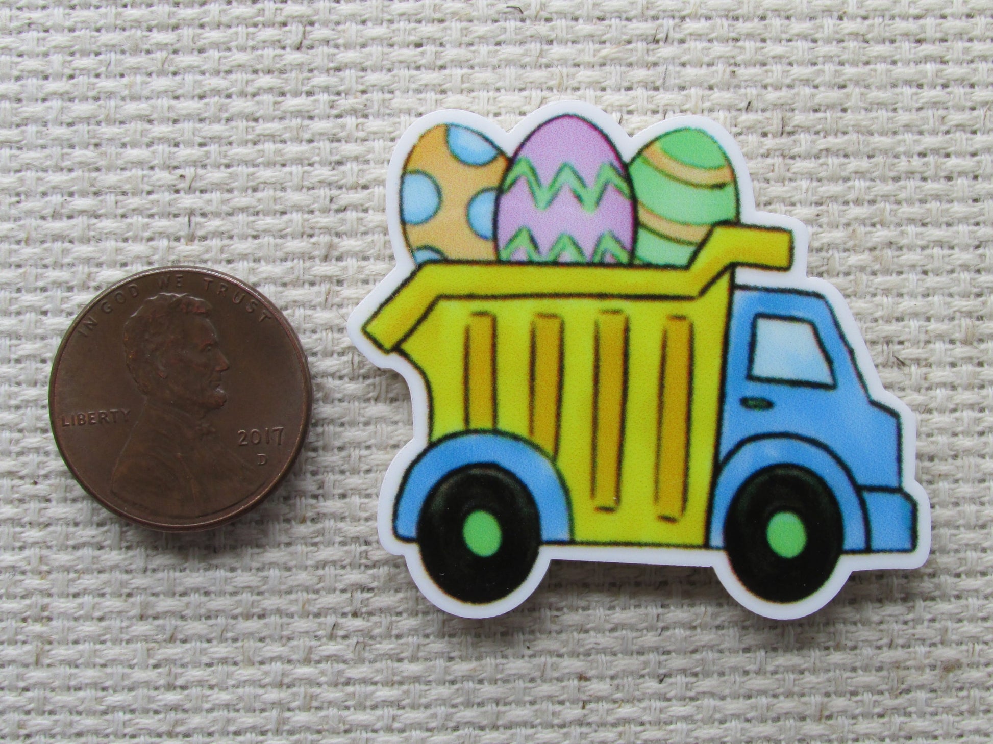 Second view of the Easter Egg Dump Truck Needle Minder