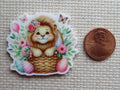 Second view of Lion in an Easter Basket Needle Minder.