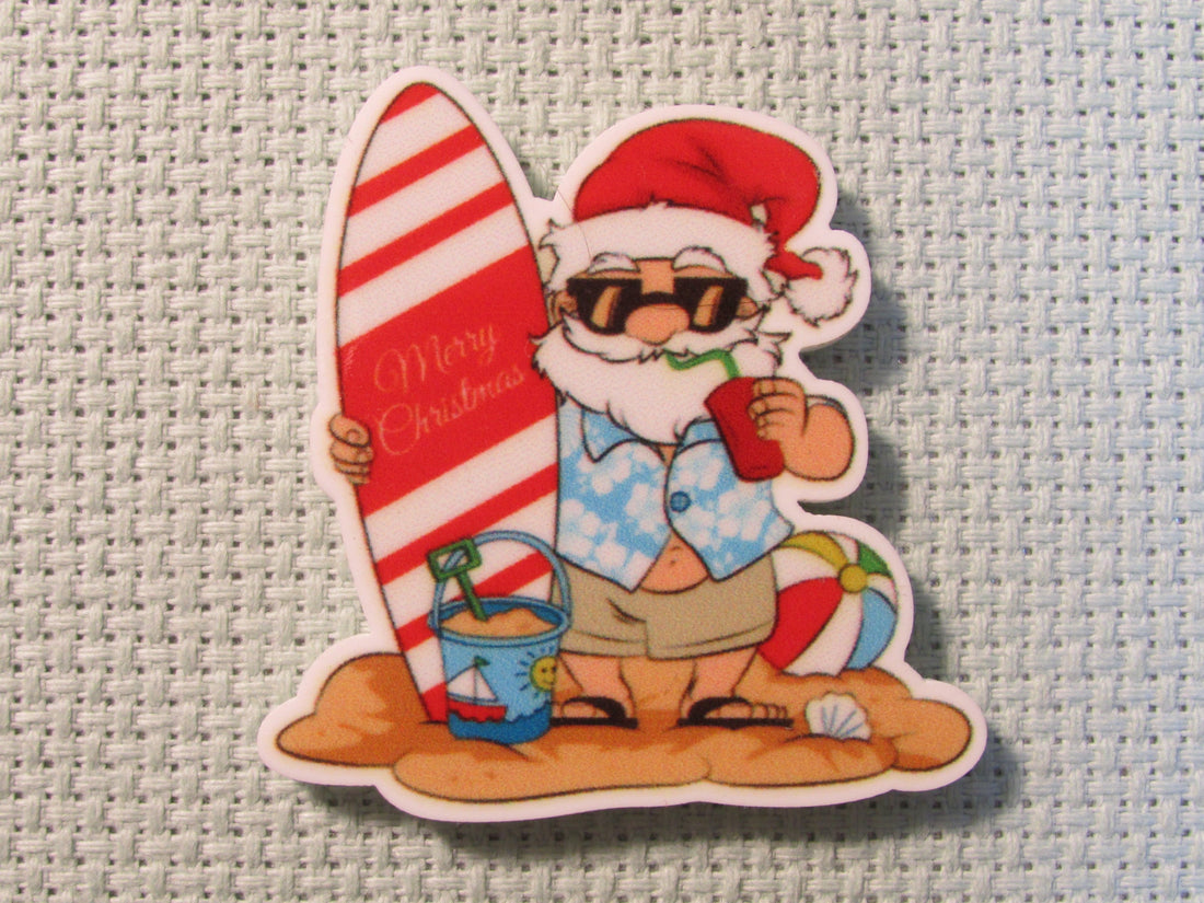 First view of the Surfing Santa Needle Minder