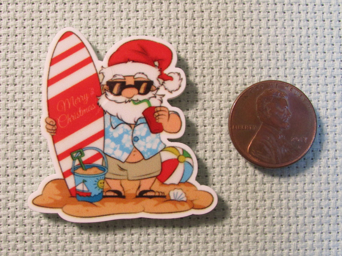 First view of the Surfing Santa Needle Minder