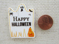 Second view of Happy Halloween Ghost Needle Minder.