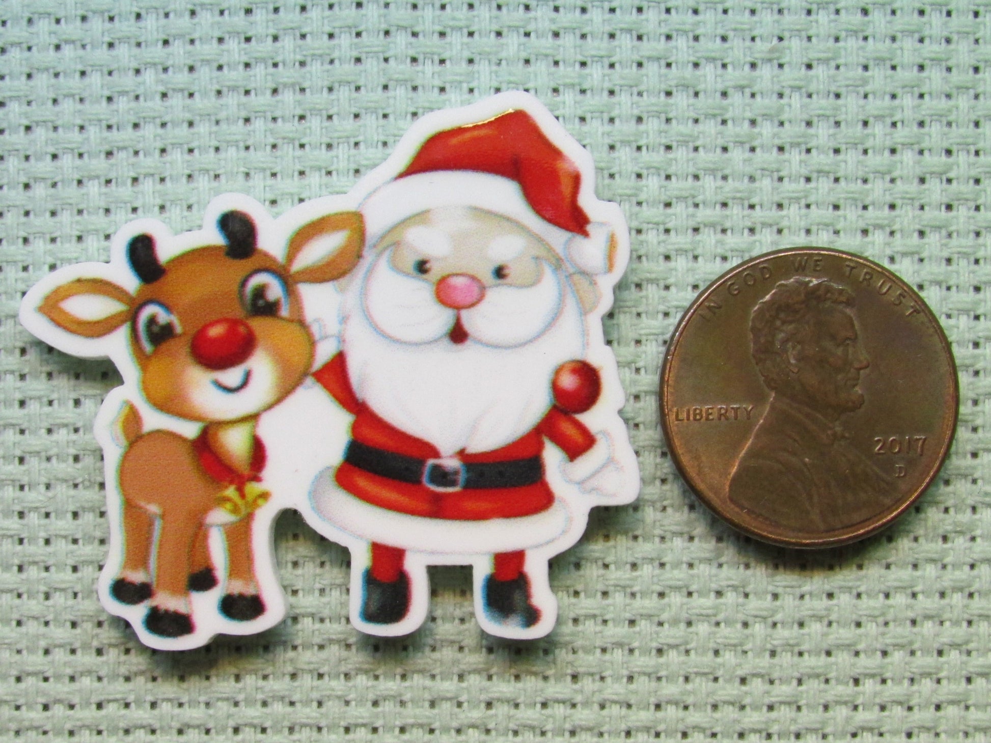 Second view of the Santa and Rudolph Needle Minder